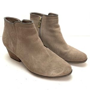 BLONDO Suede Taupe Ankle Booties Boots Leather  8